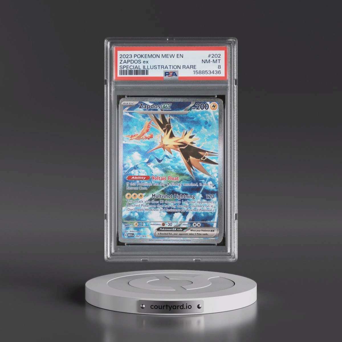 2023 Pokémon Mew EN-151 #202 Zapdos EX - Holo Special Illustration Rare (PSA 8 NM-MT)