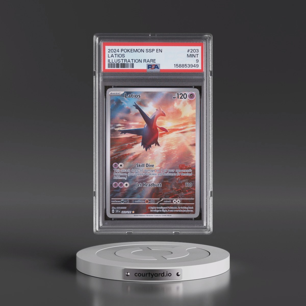 2024 Pokémon Ssp EN-Surging Sparks #203 Latios - Illustration Rare (PSA 9 MINT)