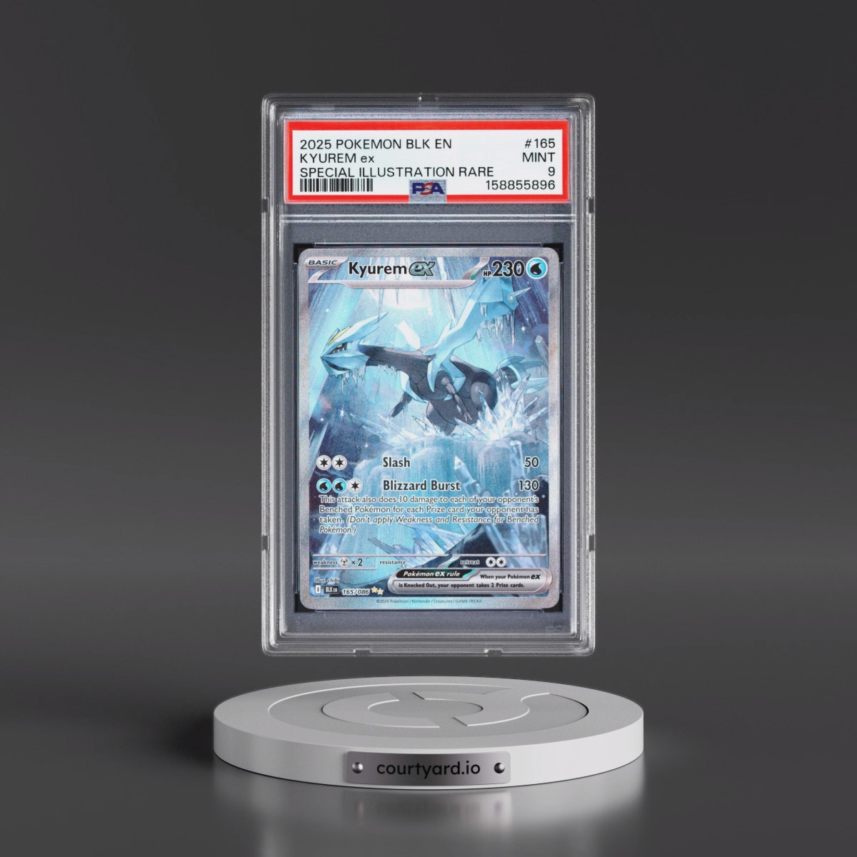 2025 Pokémon Blk EN-Black Bolt #165 Kyurem EX - Holo Special Illustration Rare (PSA 9 MINT)