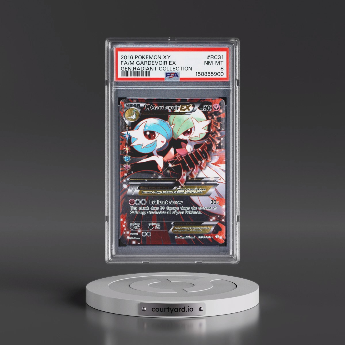 2016 Pokémon XY Generations Radiant Collection #RC31 M Gardevoir EX - Holo Full Art (PSA 8 NM-MT)