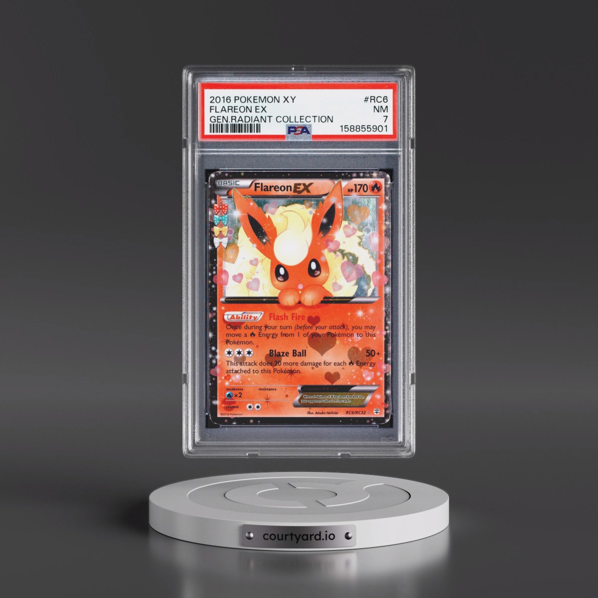 2016 Pokémon XY Generations Radiant Collection #RC6 Flareon EX - Holo (PSA 7 NM)