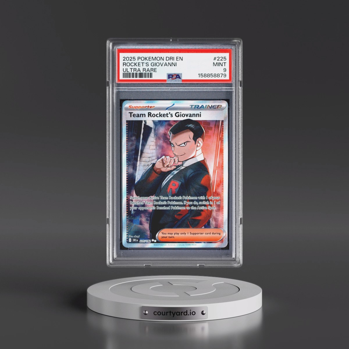 2025 Pokémon Dri EN-Destined Rivals #225 Team Rocket's Giovanni - Ultra Rare (PSA 9 MINT)