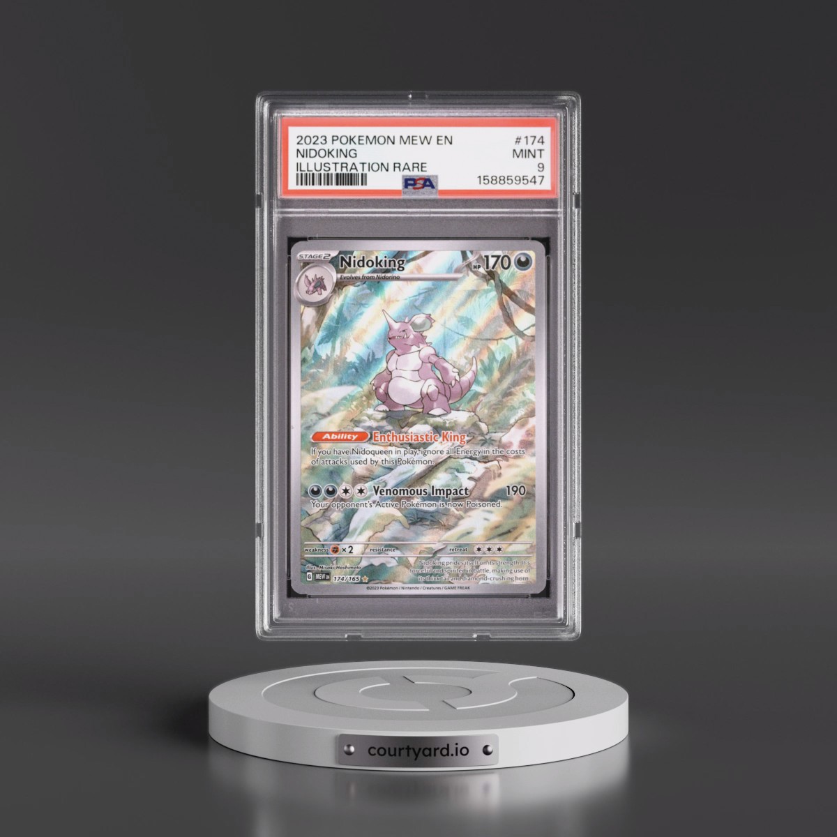 2023 Pokémon Mew EN-151 #174 Nidoking - Illustration Rare (PSA 9 MINT)