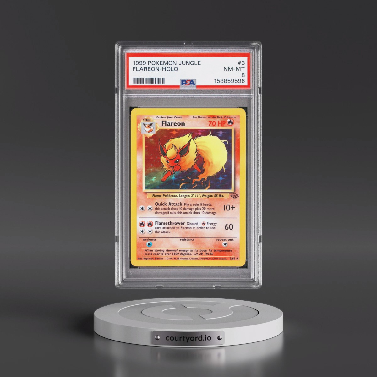 1999 Pokémon Jungle #3 Flareon - Holo (PSA 8 NM-MT)
