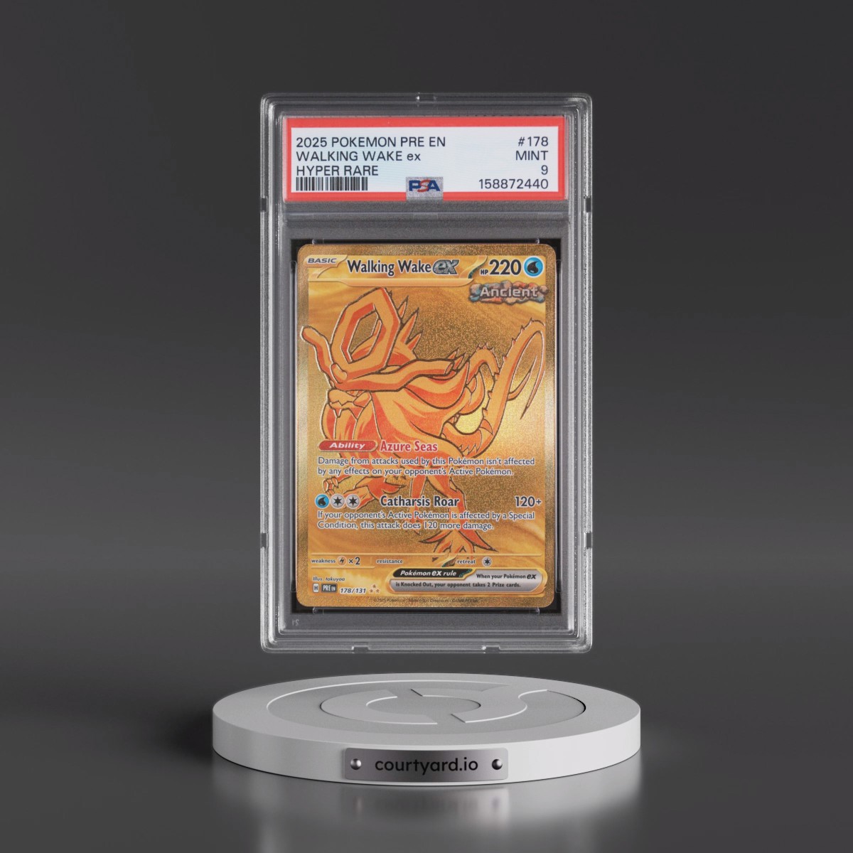 2025 Pokémon Pre EN-Prismatic Evolutions #178 Walking Wake EX - Holo Hyper Rare (PSA 9 MINT)
