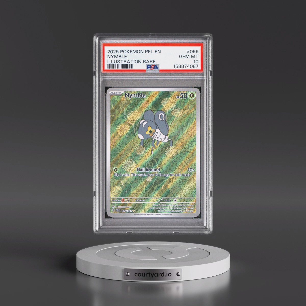 2025 Pokémon Pfl EN-Phantasmal Flames #096 Nymble - Illustration Rare (PSA 10 GEM MINT)