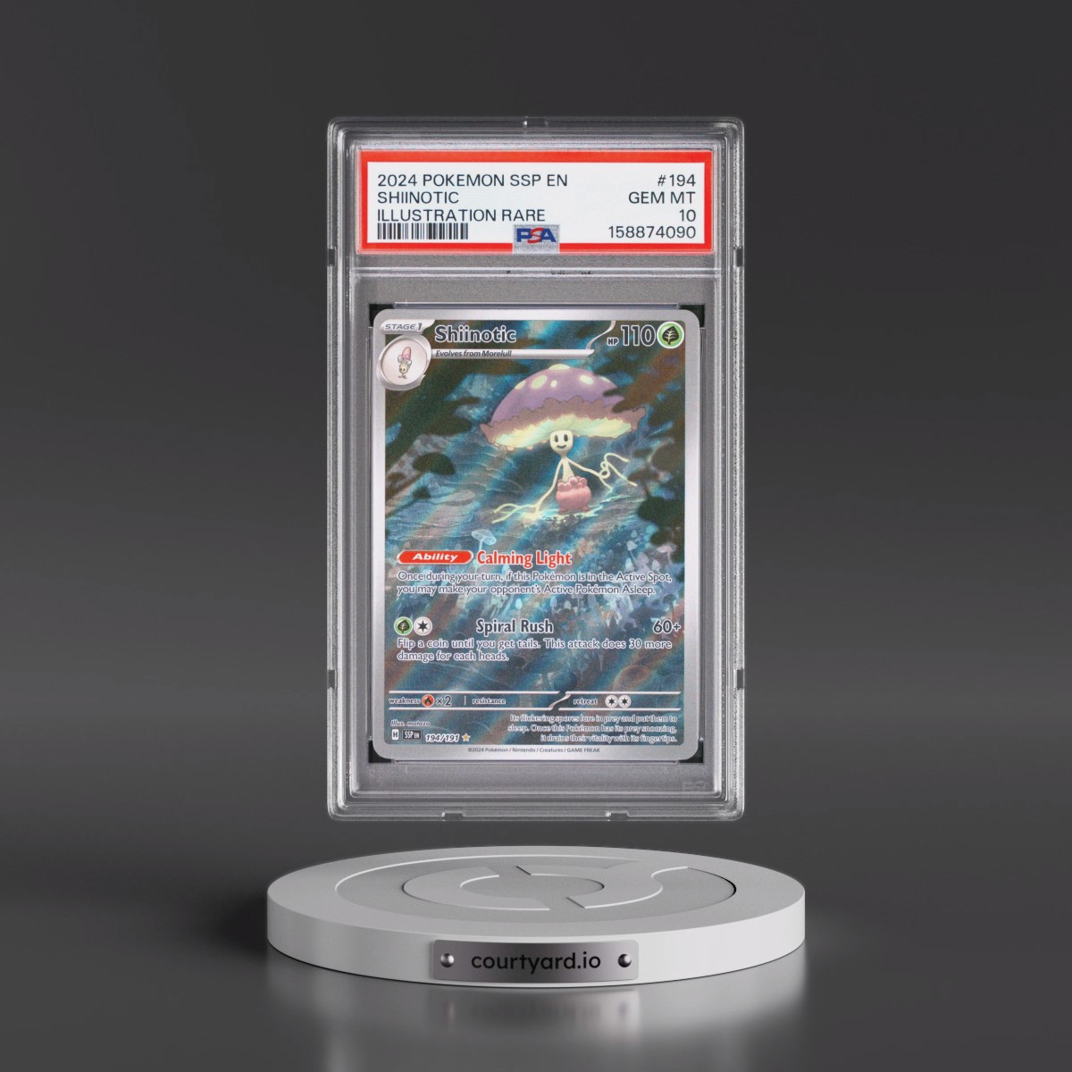 2024 Pokémon Ssp EN-Surging Sparks #194 Shiinotic - Illustration Rare (PSA 10 GEM MINT)