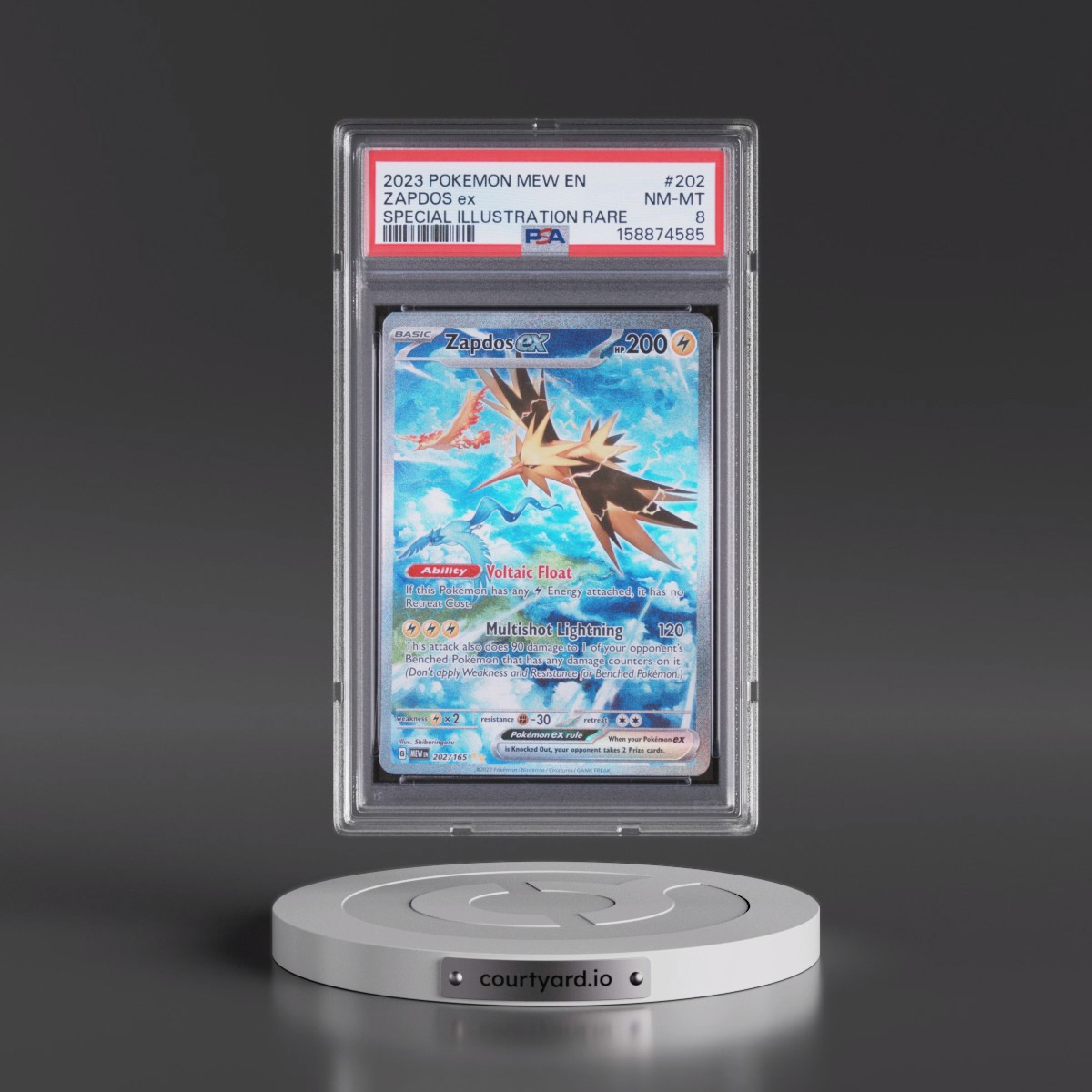 2023 Pokémon Mew EN-151 #202 Zapdos EX - Holo Special Illustration Rare (PSA 8 NM-MT)