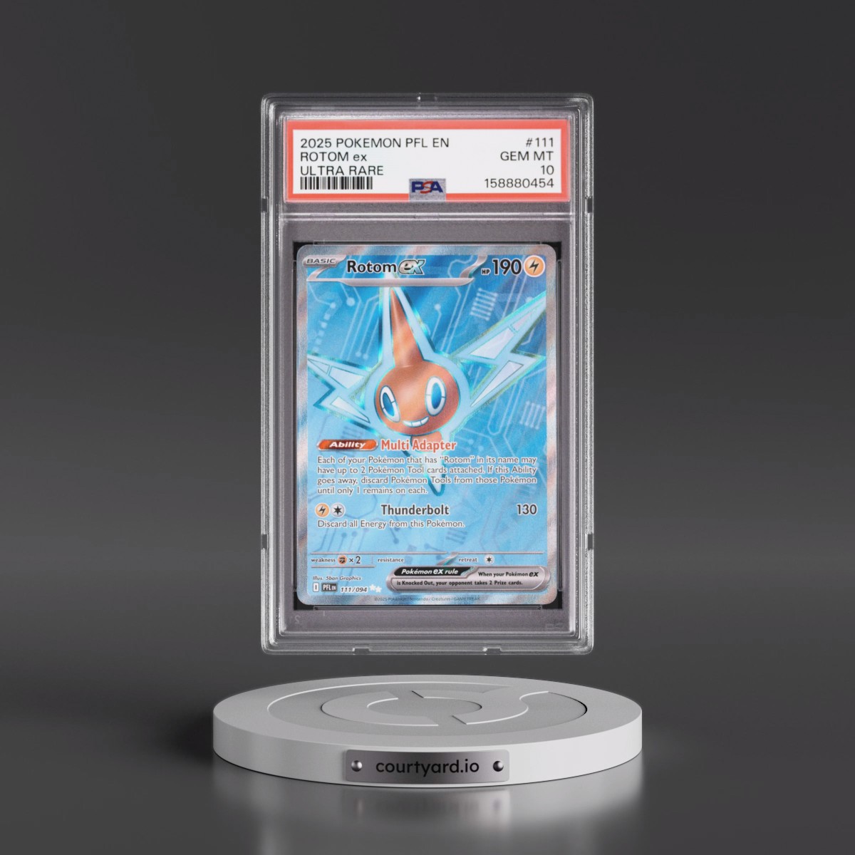 2025 Pokémon Pfl EN-Phantasmal Flames #111 Rotom EX - Holo Ultra Rare (PSA 10 GEM MINT)