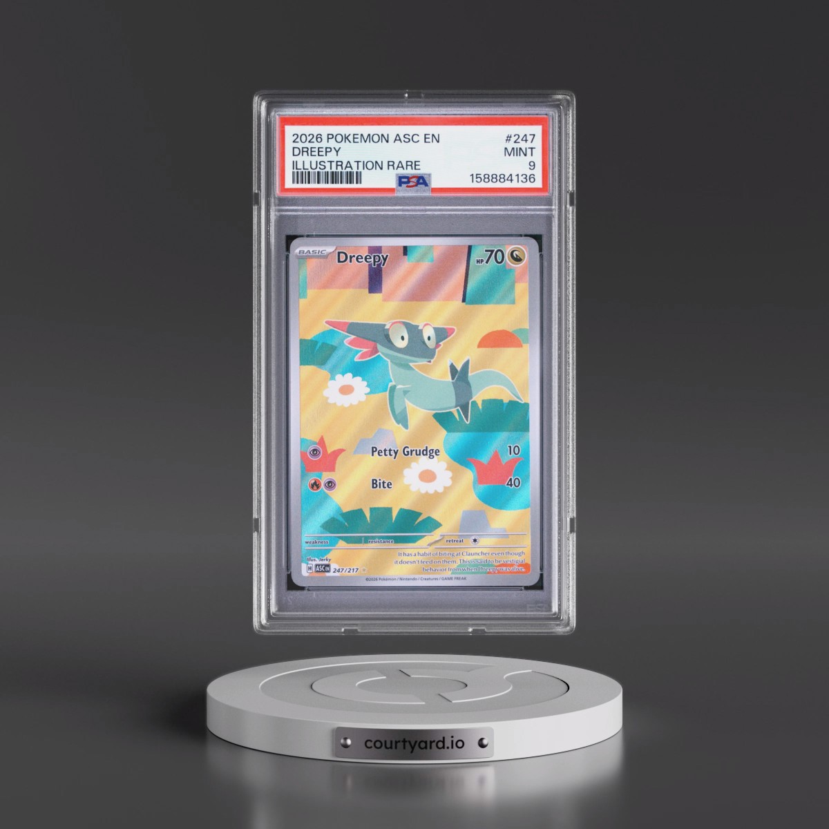 2026 Pokémon Asc EN-Ascended Heroes #247 Dreepy - Illustration Rare (PSA 9 MINT)