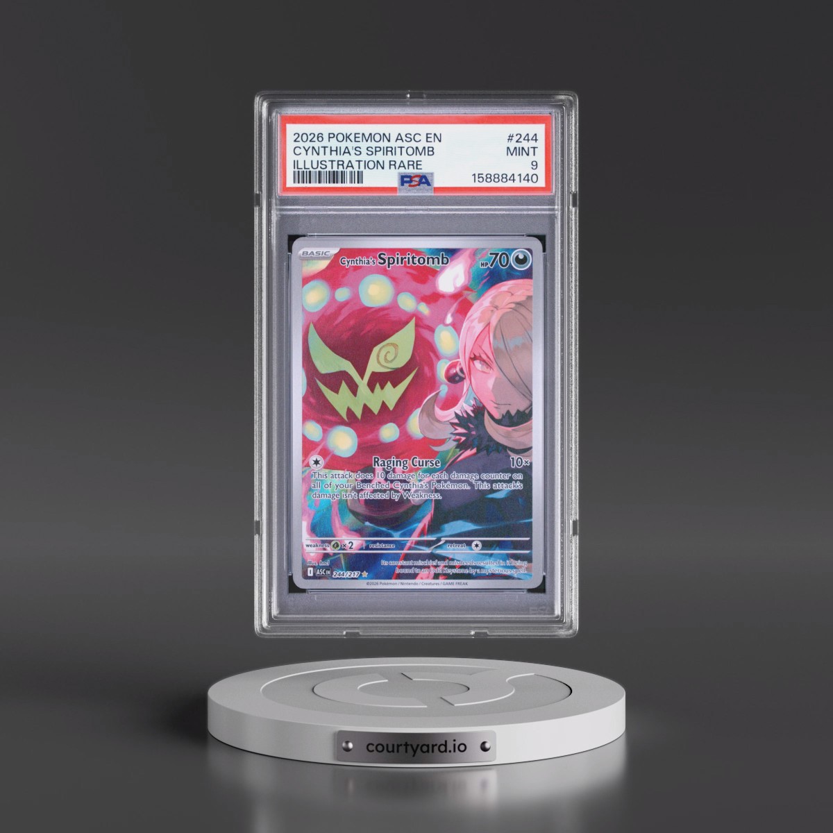 2026 Pokémon Asc EN-Ascended Heroes #244 Cynthia's Spiritomb - Illustration Rare (PSA 9 MINT)