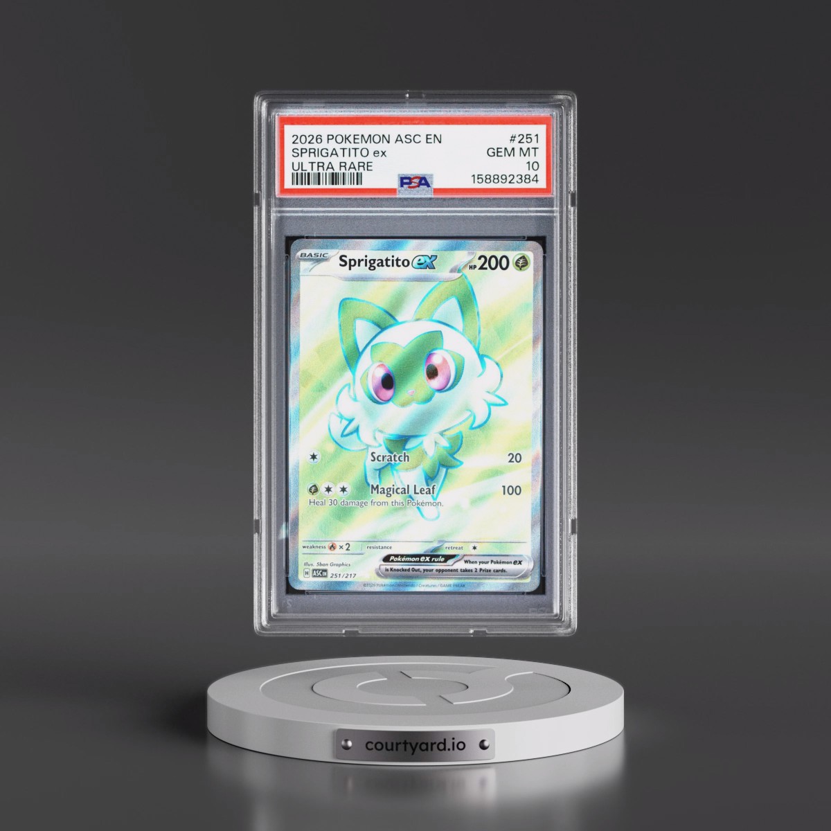 2026 Pokémon Asc EN-Ascended Heroes #251 Sprigatito EX - Holo Ultra Rare (PSA 10 GEM MINT)