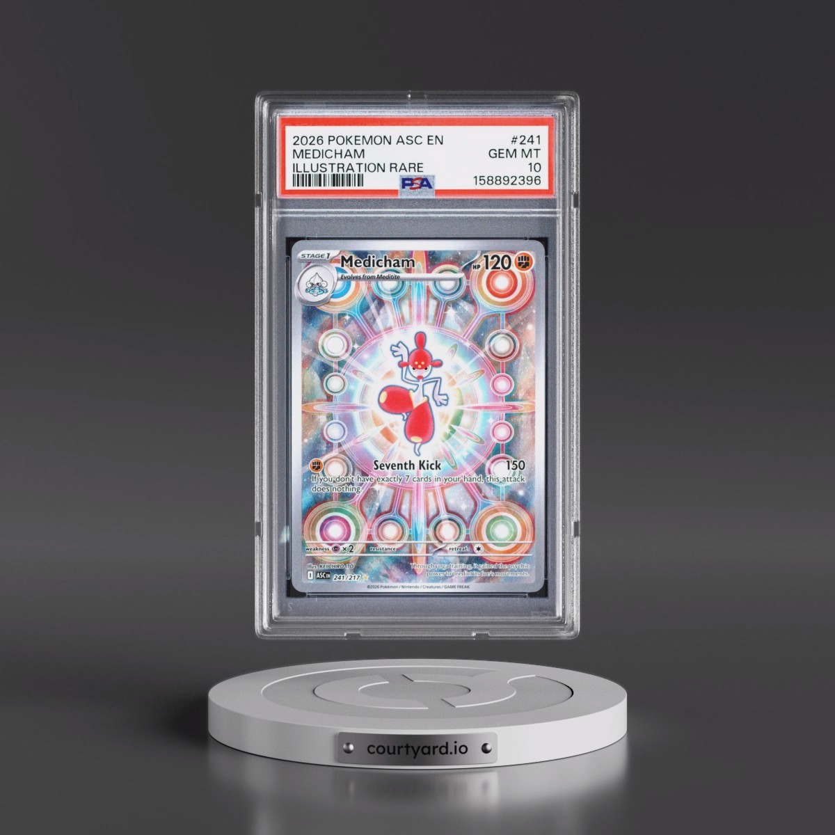 2026 Pokémon Asc EN-Ascended Heroes #241 Medicham - Illustration Rare (PSA 10 GEM MINT)