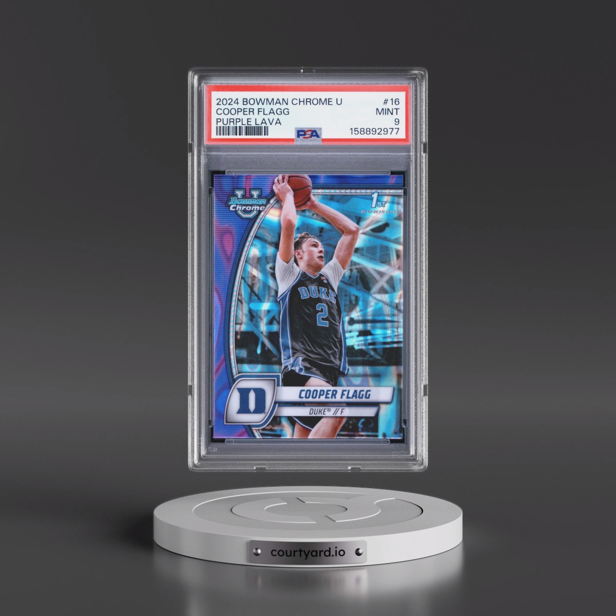 2024 Bowman Chrome University #16 Cooper Flagg - Purple Lava (PSA 9 MINT)