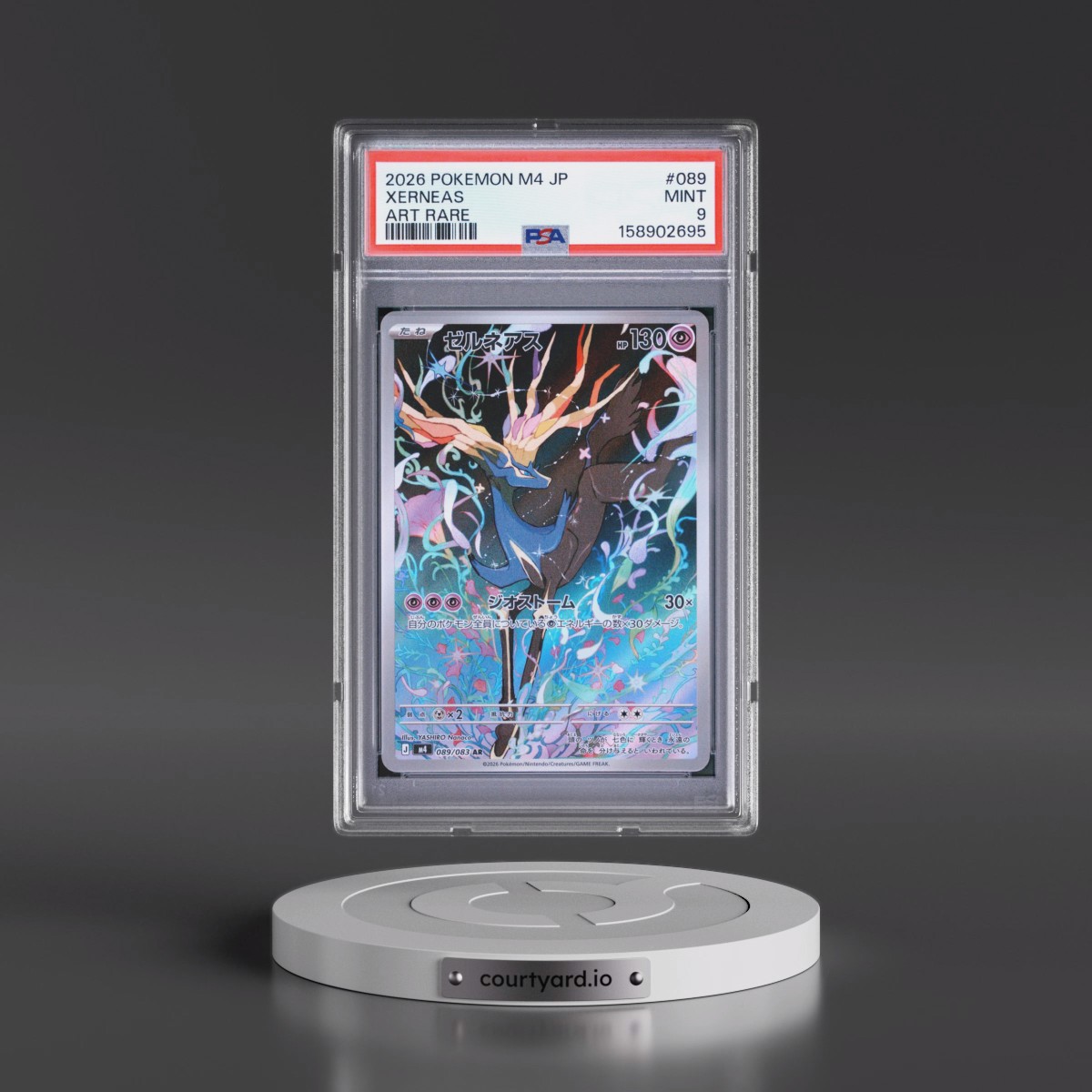 2026 Pokémon M4-Ninja Spinner #089 Xerneas - Art Rare (PSA 9 MINT)