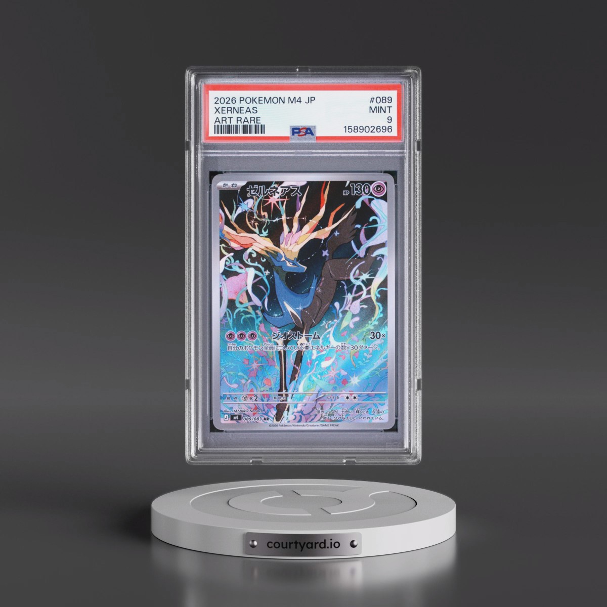 2026 Pokémon M4-Ninja Spinner #089 Xerneas - Art Rare (PSA 9 MINT)