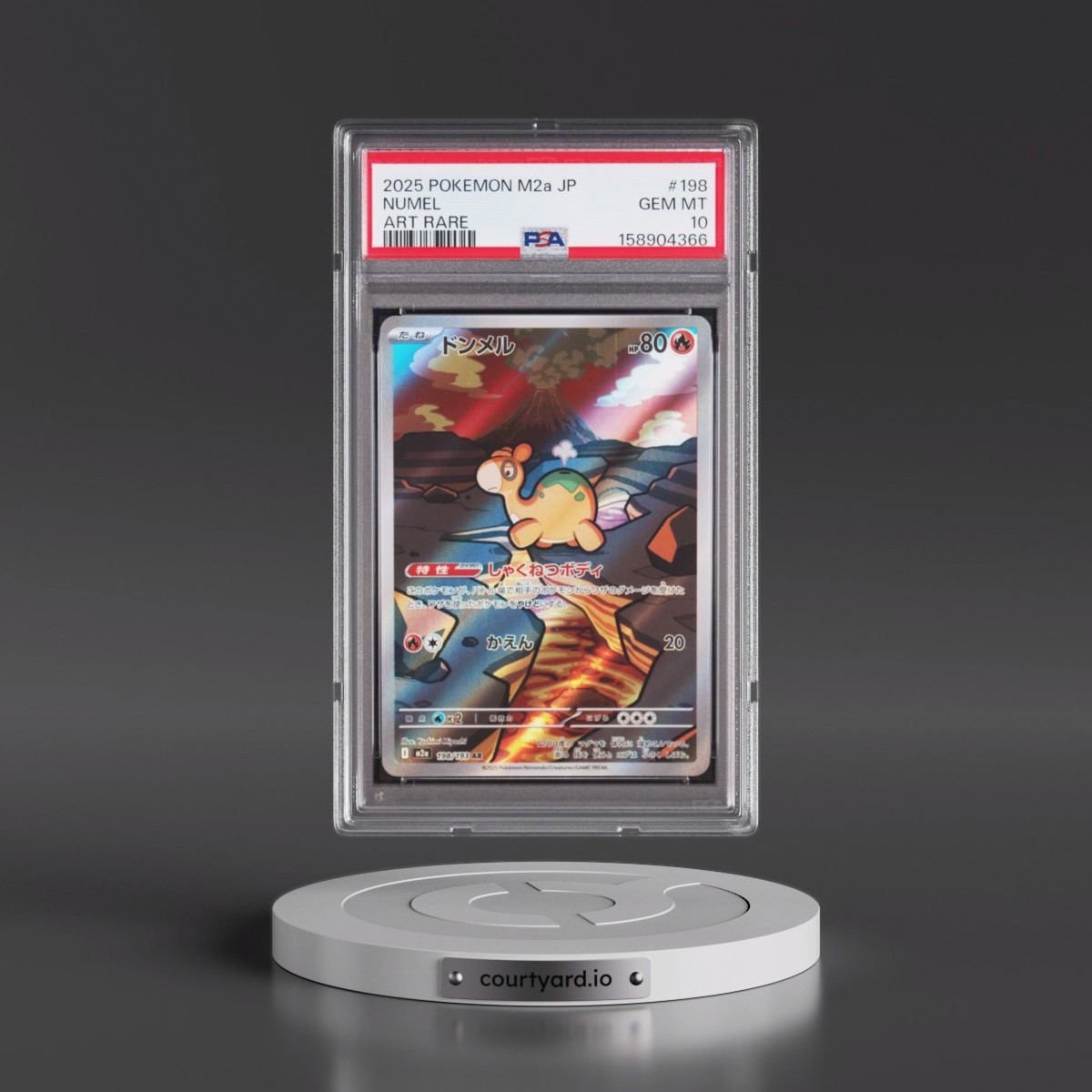 2025 Pokémon M2a-Mega Dream EX #198 Numel - Art Rare (PSA 10 GEM MINT)