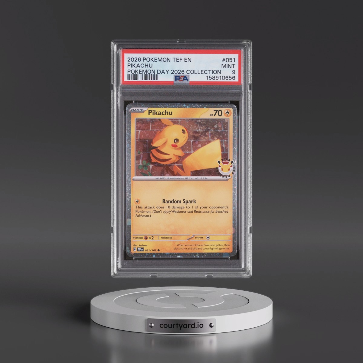 2026 Pokémon Tef EN-Temporal Forces #051 Pikachu - Pokemon Day 2026 Collection (PSA 9 MINT)