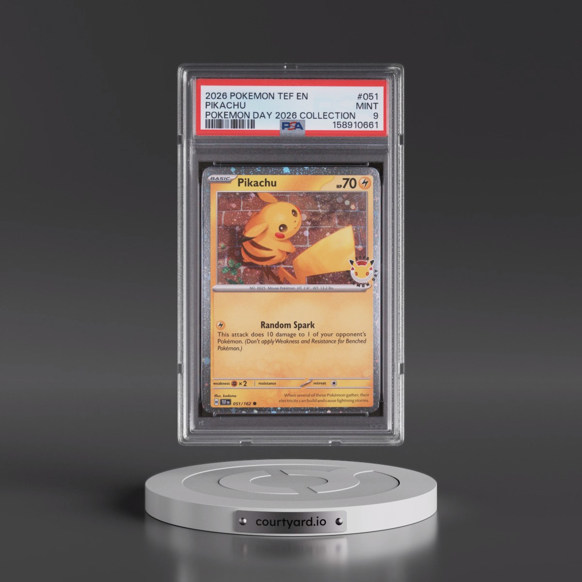 2026 Pokémon Tef EN-Temporal Forces #051 Pikachu - Pokemon Day 2026 Collection (PSA 9 MINT)