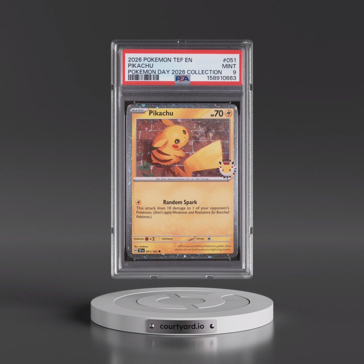 2026 Pokémon Tef EN-Temporal Forces #051 Pikachu - Pokemon Day 2026 Collection (PSA 9 MINT)