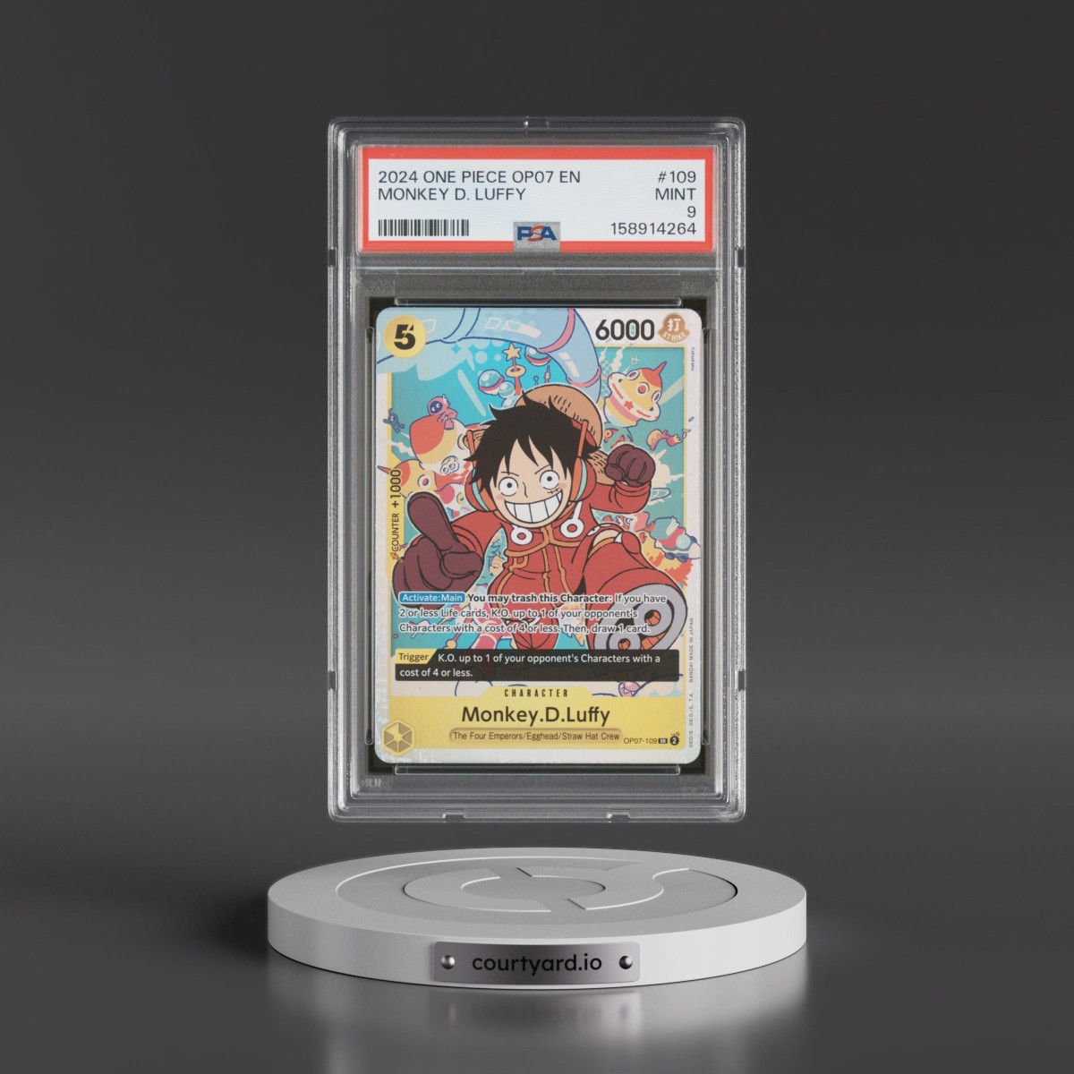 2024 One Piece OP07-500 Years in the Future #109 Monkey D. Luffy (PSA 9 MINT)