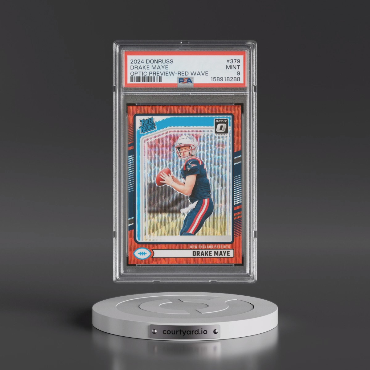 2024 Panini Donruss #379 Drake Maye - Optic Preview-Red Wave (PSA 9 MINT)