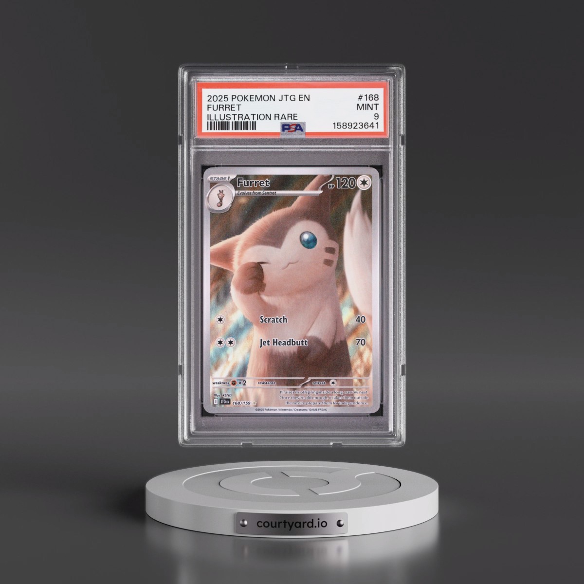 2025 Pokémon Jtg EN-Journey Together #168 Furret - Illustration Rare (PSA 9 MINT)