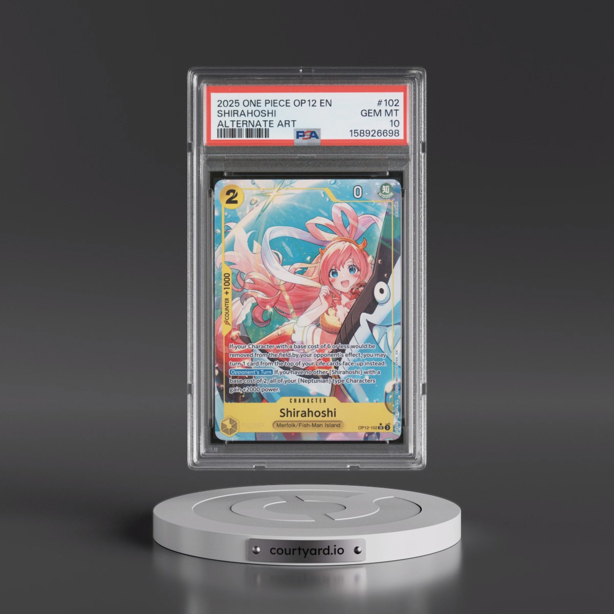 2025 One Piece OP12-Legacy of the Master Shirahoshi - Alternate Art #102 PSA 10