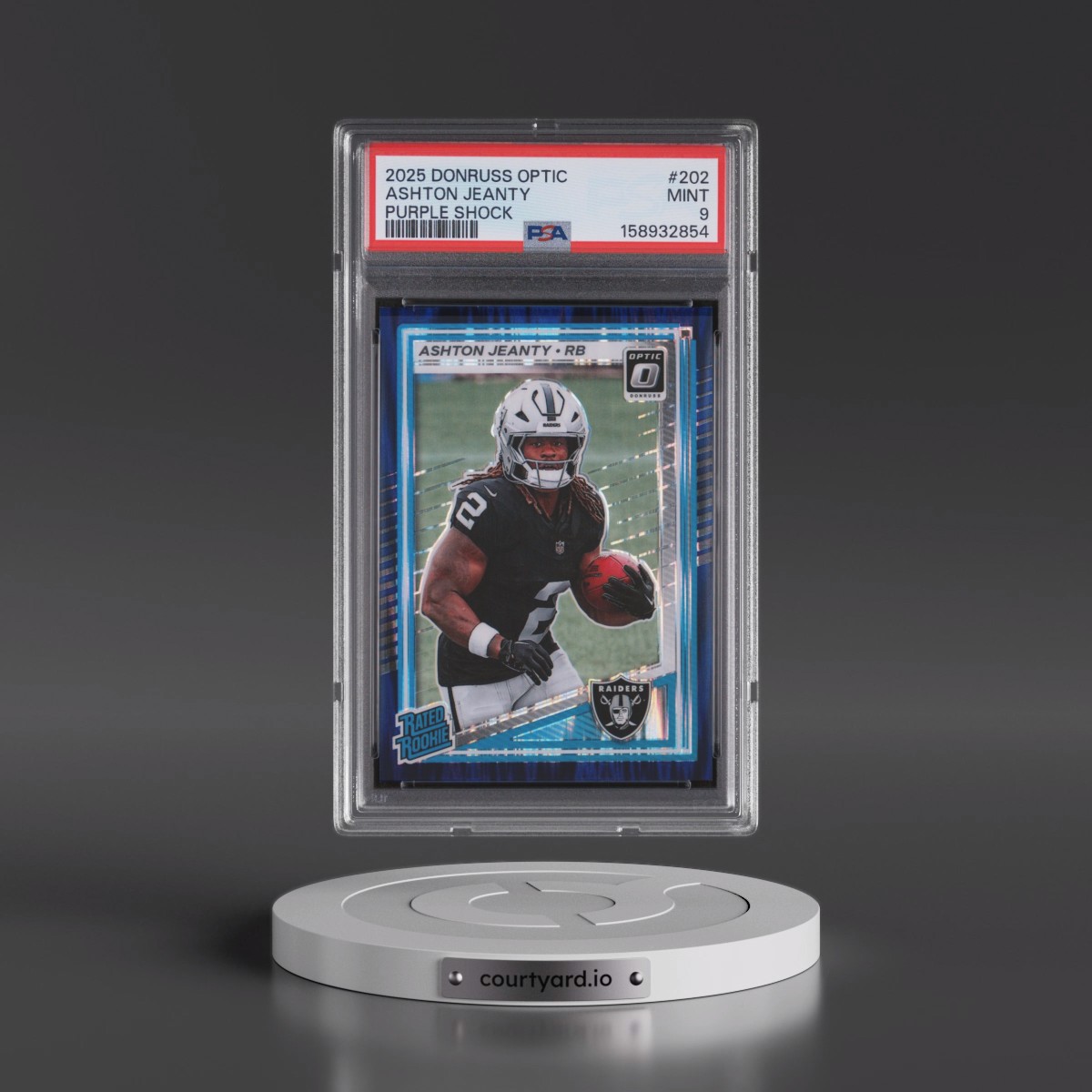 2025 Panini Donruss Optic #202 Ashton Jeanty - Purple Shock (PSA 9 MINT)
