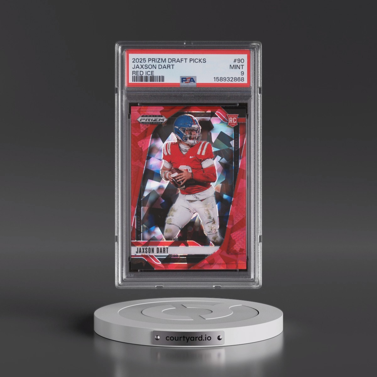 2025 Panini Prizm Draft Picks #90 Jaxson Dart - Red Ice (PSA 9 MINT)