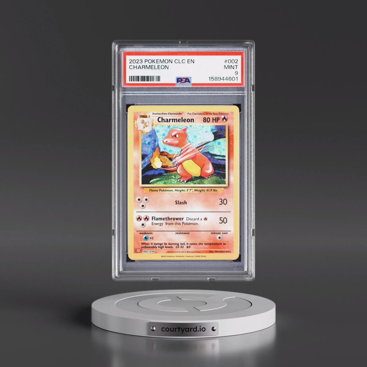 2023 Pokémon Clc-Trading Card Game Classic Charizard & HO-Oh EX Deck #002 Charmeleon (PSA 9 MINT)
