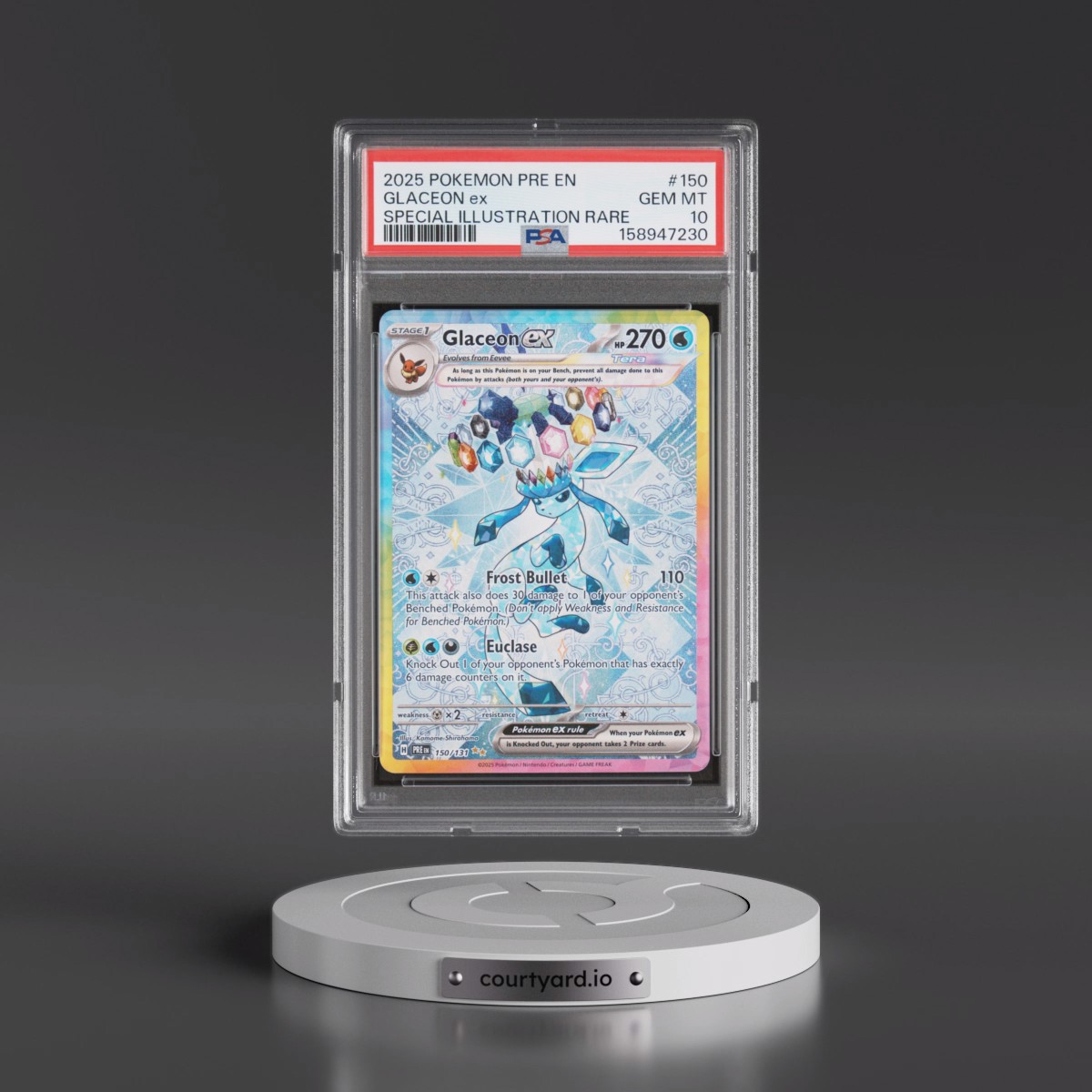 2025 Pokémon Pre EN-Prismatic Evolutions #150 Glaceon EX - Holo Special Illustration Rare (PSA 10 GEM MINT)