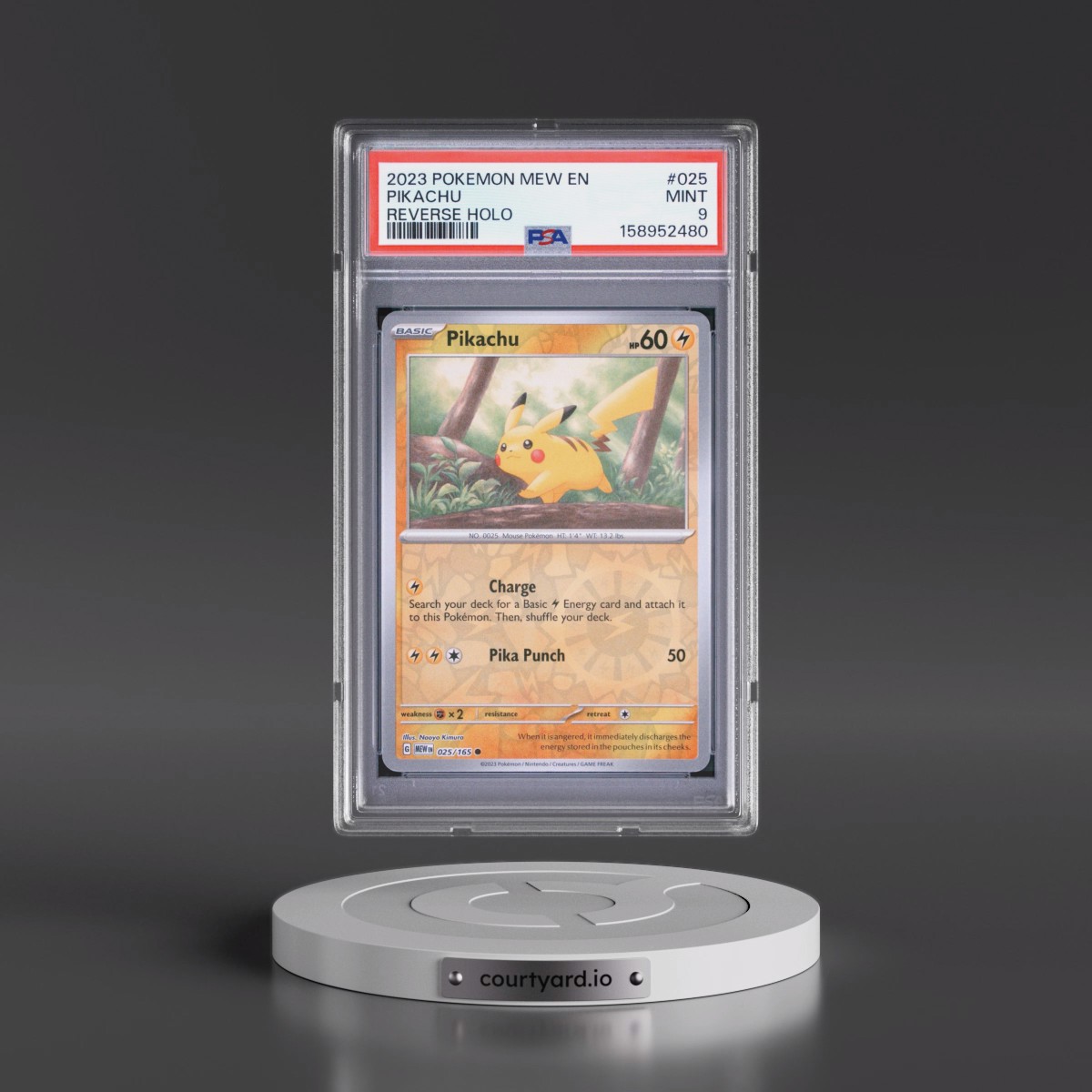 2023 Pokémon Mew EN-151 #025 Pikachu - Reverse Holo (PSA 9 MINT)