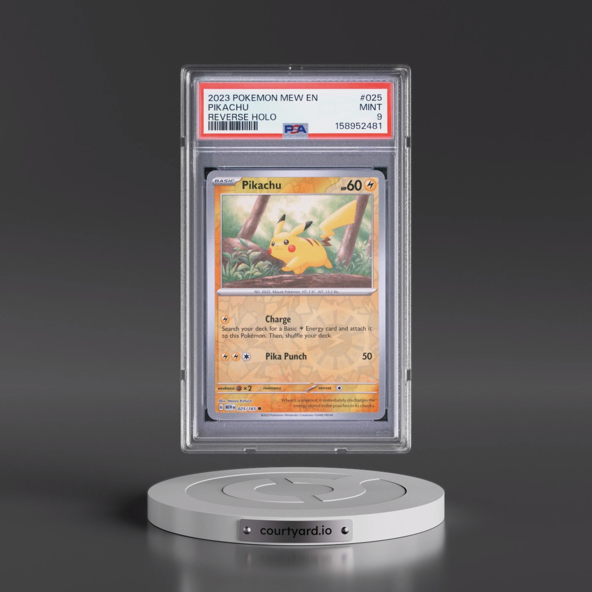 2023 Pokémon Mew EN-151 #025 Pikachu - Reverse Holo (PSA 9 MINT)