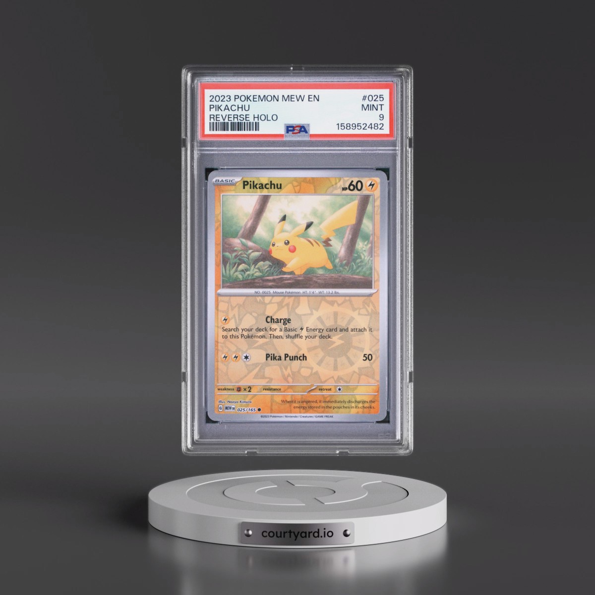 2023 Pokémon Mew EN-151 #025 Pikachu - Reverse Holo (PSA 9 MINT)