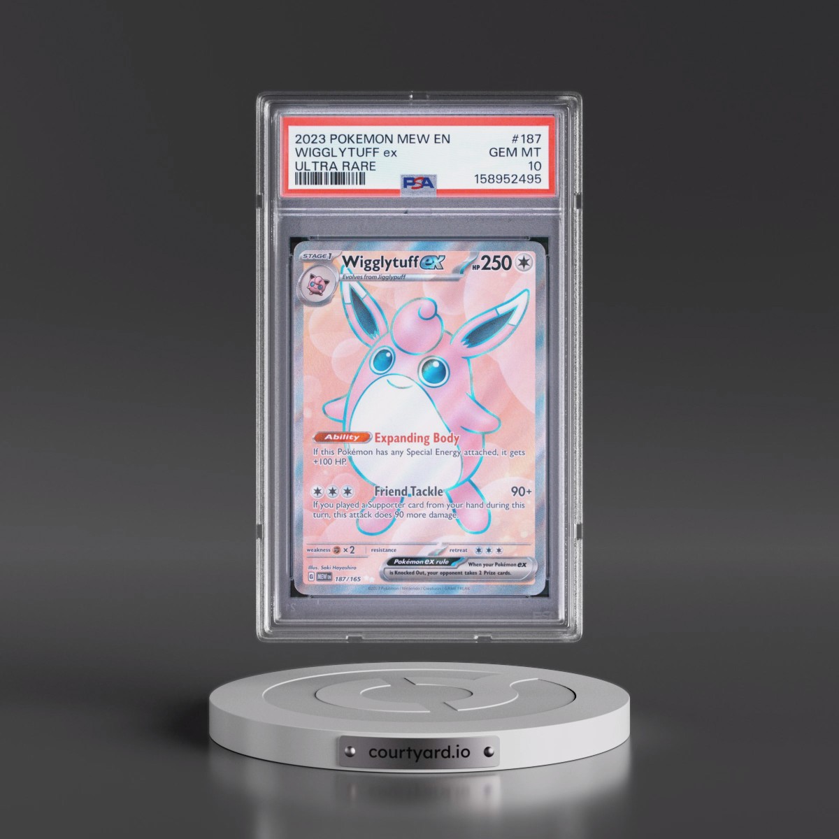 2023 Pokémon Mew EN-151 #187 Wigglytuff EX - Holo Ultra Rare (PSA 10 GEM MINT)