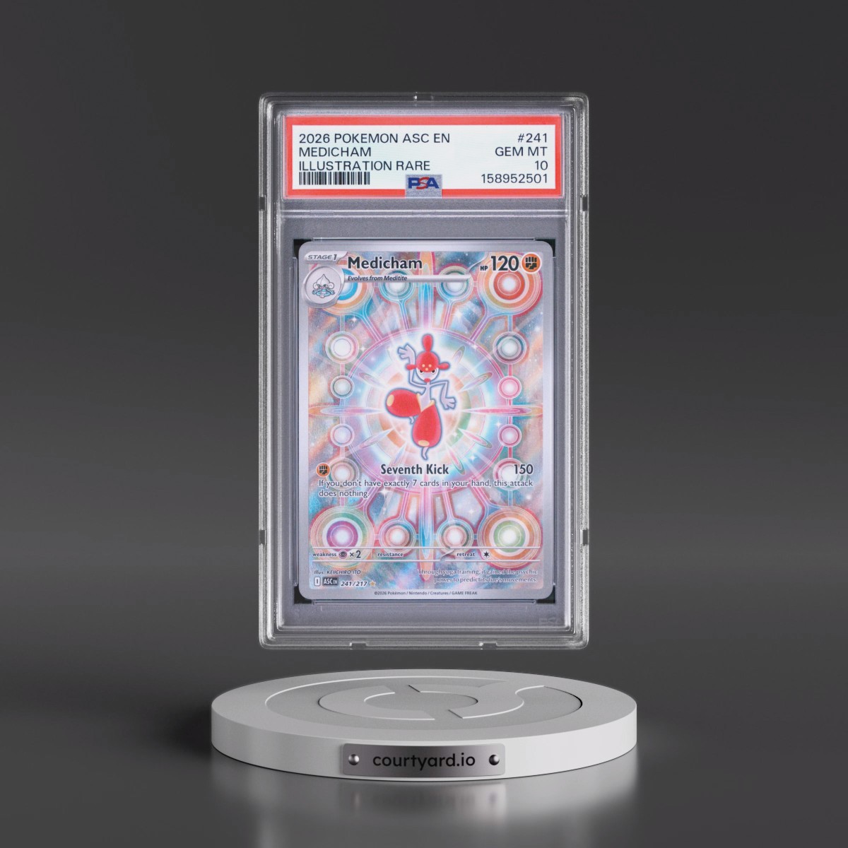 2026 Pokémon Asc EN-Ascended Heroes #241 Medicham - Illustration Rare (PSA 10 GEM MINT)