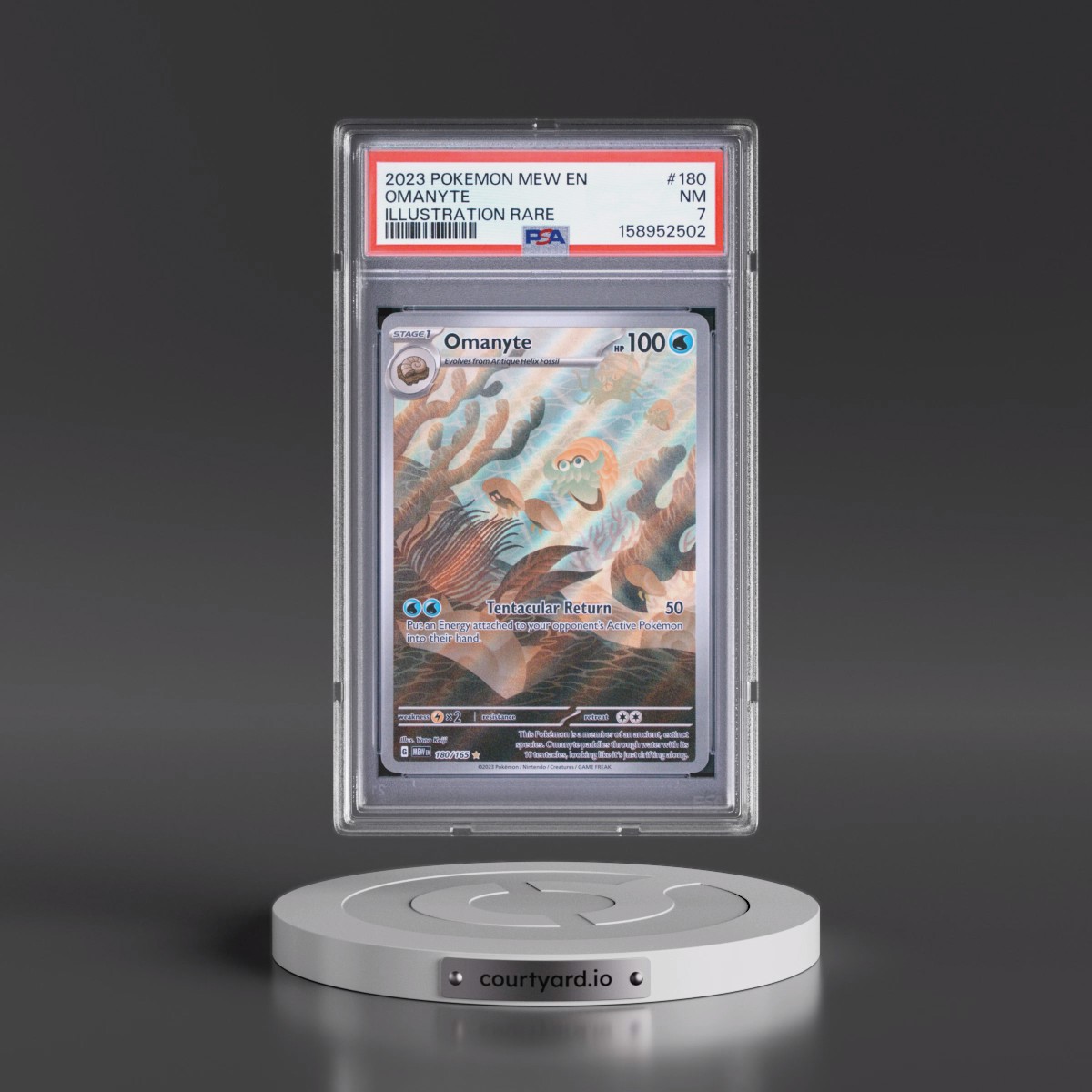 2023 Pokémon Mew EN-151 #180 Omanyte - Illustration Rare (PSA 7 NM)