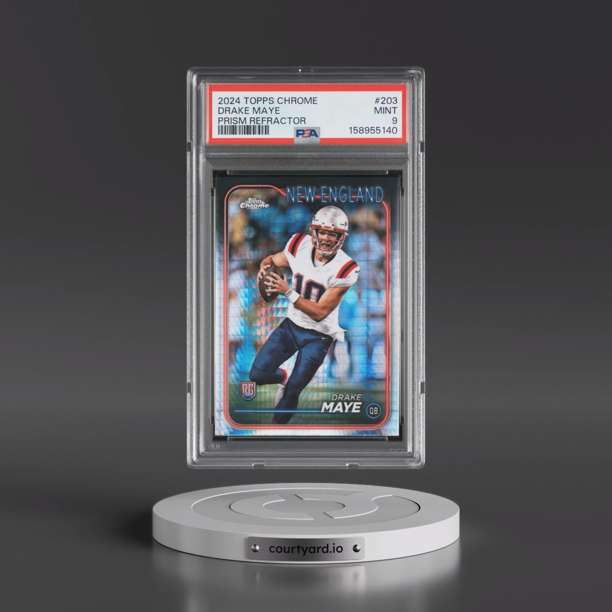 2024 Topps Chrome Drake Maye - Prism Refractor #203 PSA 9