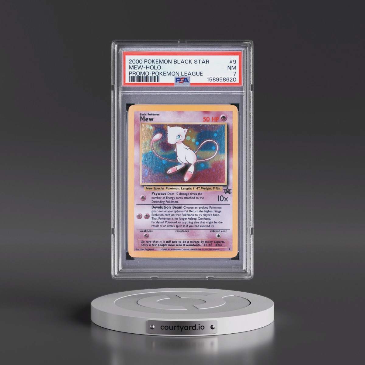 2000 Pokémon Promo Black Star #9 Mew - Holo Pokemon League (PSA 7 NM)
