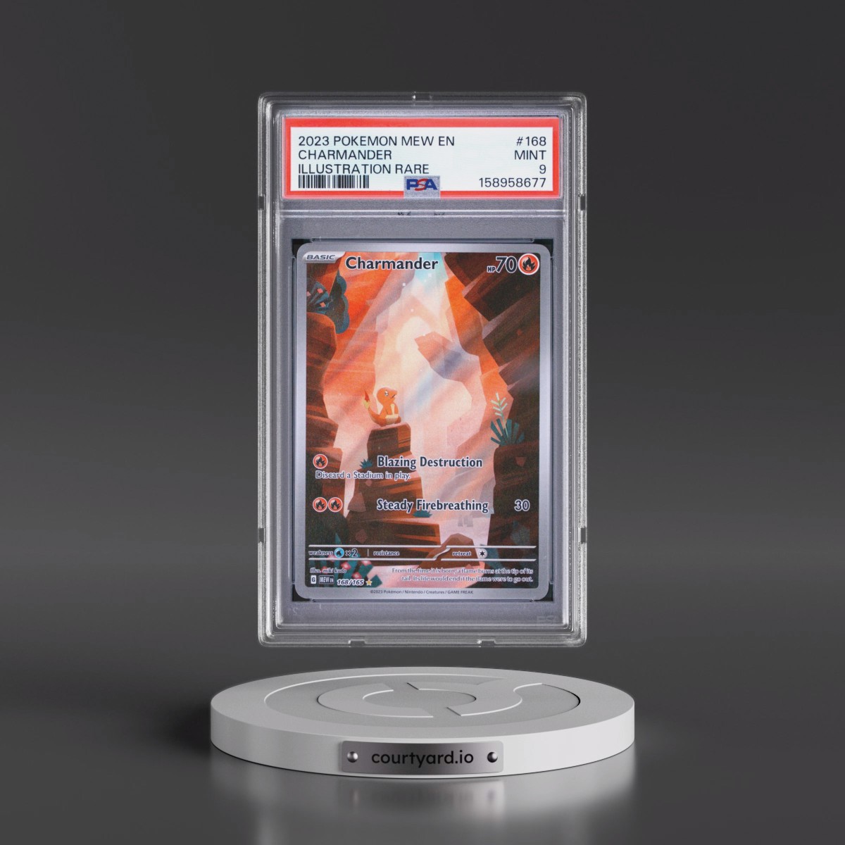 2023 Pokémon Mew EN-151 #168 Charmander - Illustration Rare (PSA 9 MINT)