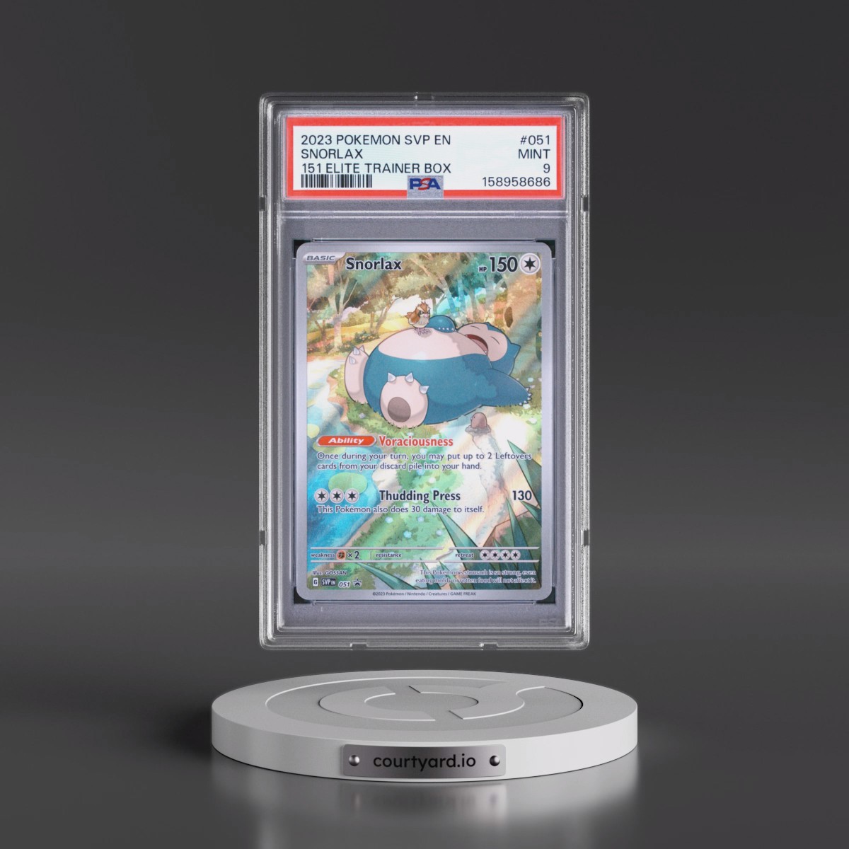 2023 Pokémon Svp EN-SV Black Star Promo #051 Snorlax - 151 Elite Trainer Box (PSA 9 MINT)