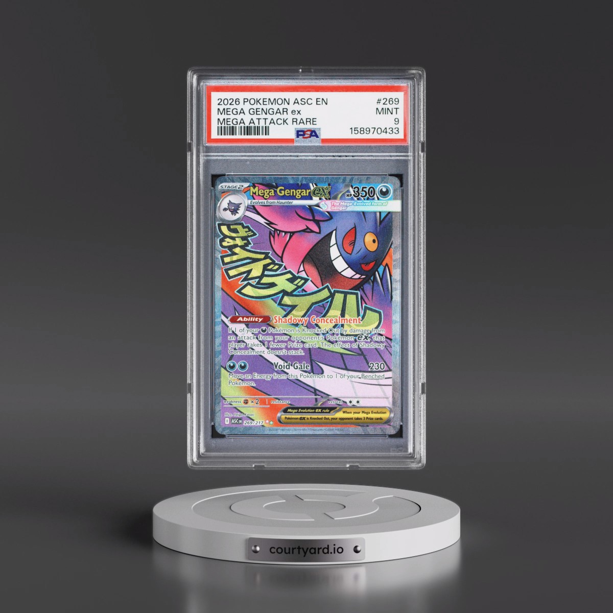 2026 Pokémon Asc EN-Ascended Heroes #269 Mega Gengar EX - Holo Mega Attack Rare (PSA 9 MINT)