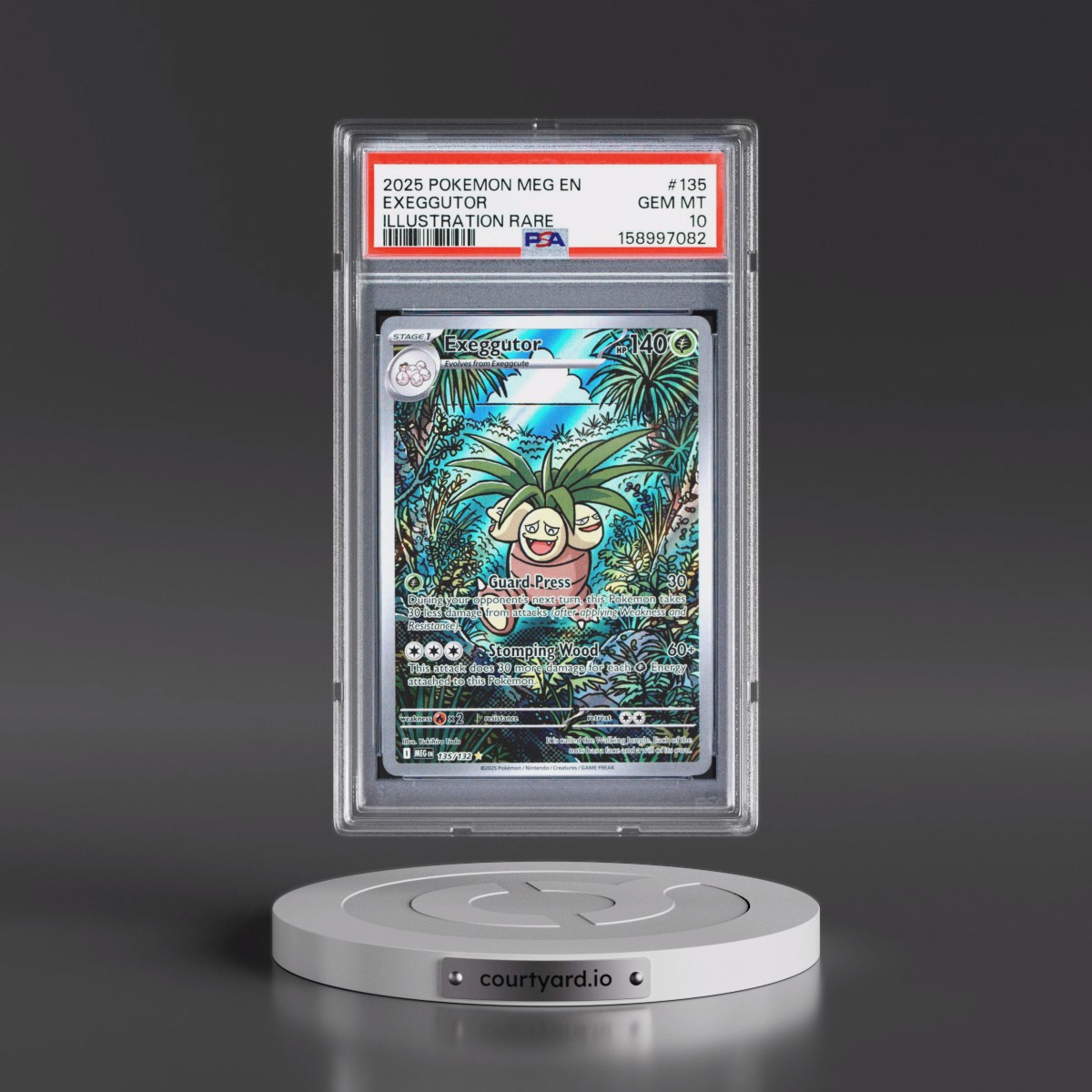 2025 Pokémon Meg EN-Mega Evolution #135 Exeggutor - Illustration Rare (PSA 10 GEM MINT)