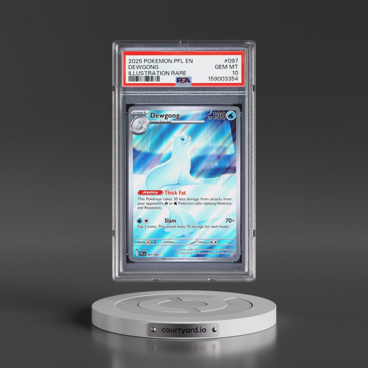 2025 Pokémon Pfl EN-Phantasmal Flames #097 Dewgong - Illustration Rare (PSA 10 GEM MINT)