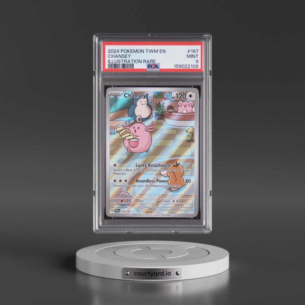 2024 Pokémon Twm EN-Twilight Masquerade #187 Chansey - Illustration Rare (PSA 9 MINT)