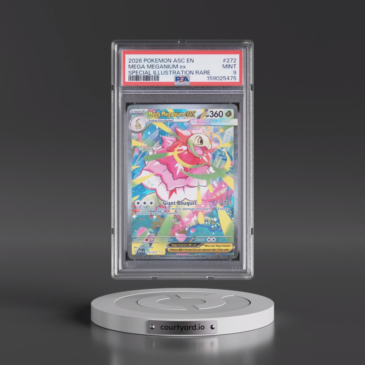 2026 Pokémon Asc EN-Ascended Heroes #272 Mega Meganium EX - Holo Special Illustration Rare (PSA 9 MINT)