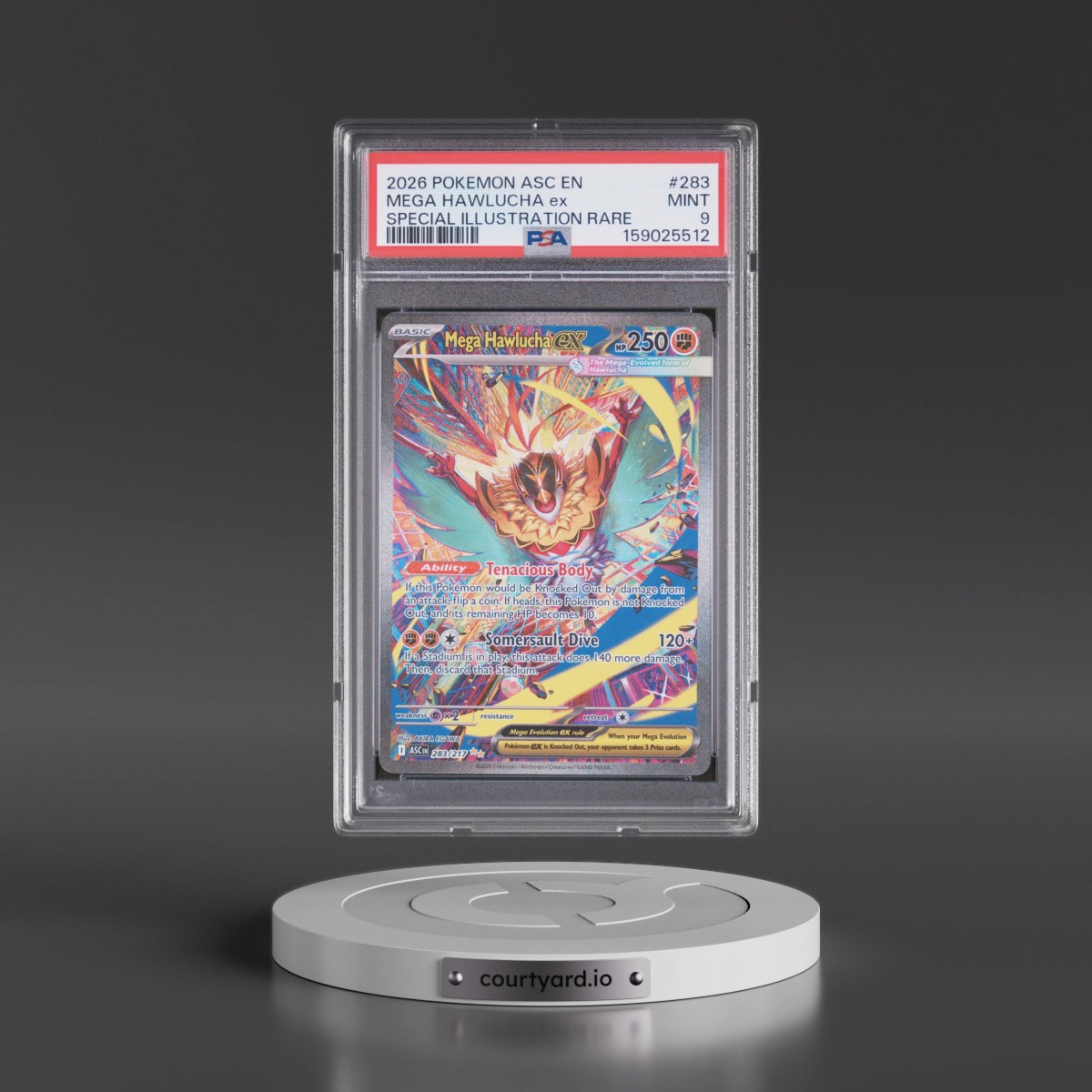 2026 Pokémon Asc EN-Ascended Heroes #283 Mega Hawlucha EX - Holo Special Illustration Rare (PSA 9 MINT)