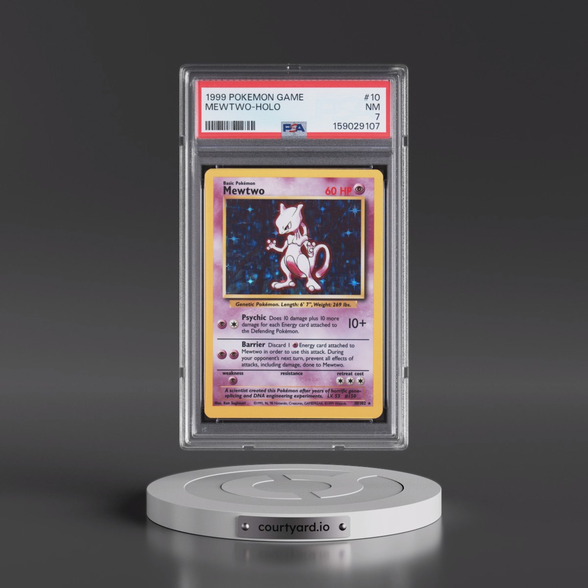1999 Pokémon Game #10 Mewtwo - Holo (PSA 7 NM)