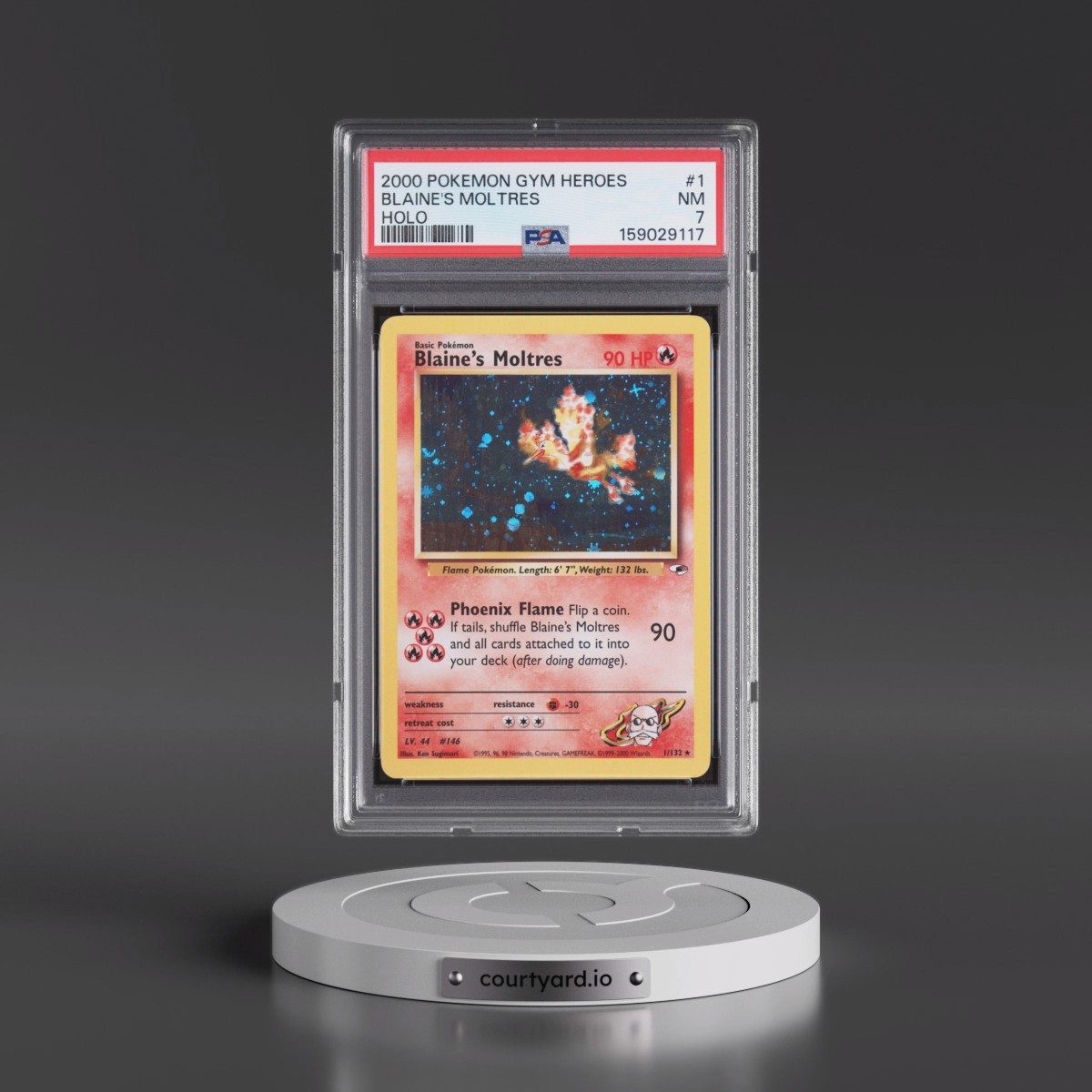2000 Pokémon Gym Heroes #1 Blaine's Moltres - Holo (PSA 7 NM)